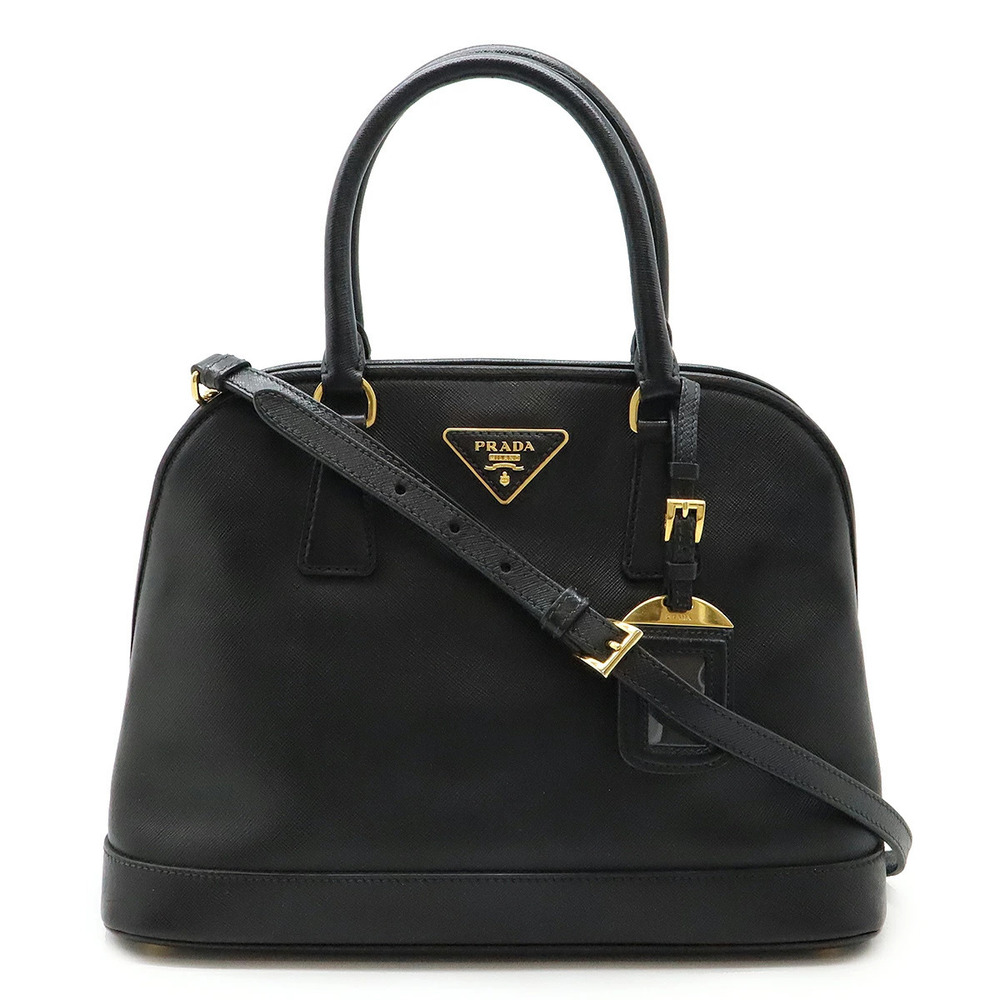 Prada handbag dome shaped Crossbody Bag Saffiano leather NERO black